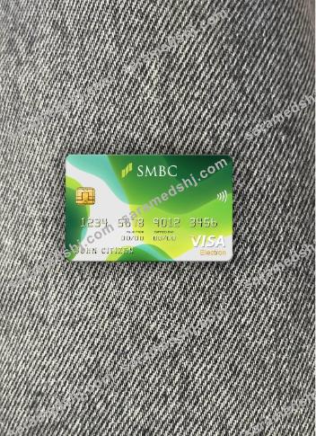 Japan Sumitomo Mitsui Banking Corporation (SMBC) bank visa electron card photolook front